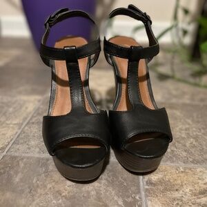 Black platform shoes